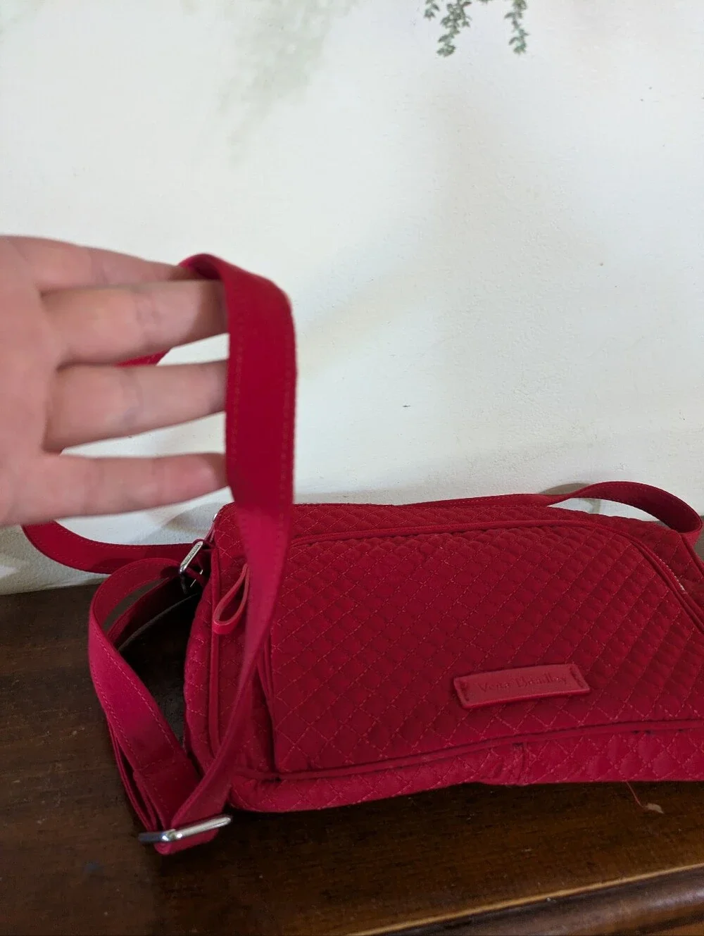 Vera Bradley Red Quilted RFID Little Hipster Crossbody Bag Classy Vibrant Style